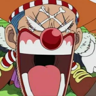 😁 Buggy One Piece 动漫, 海盗, 小丑, 生气, 卡通 telegram sticker