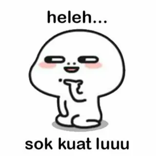 🌔 heleh... sok kuat luuu süß, Cartoon, lustig, Meme, indonesisch telegram sticker