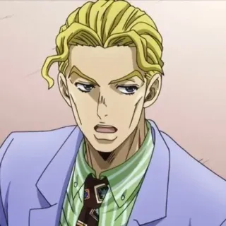 🐈 Yoshikage Kira JoJo's Bizarre Adventure Anime, Charakter, Manga, Blond, Anzug whatsapp sticker