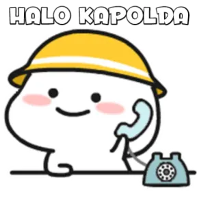 🍡 HALO KAPOLDA dessin animé, téléphone, salutation, kawaii telegram sticker