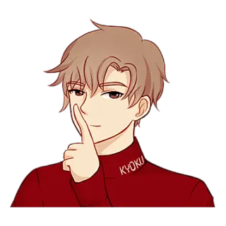 🤫 KYOKU anime, sticker, kyoku, character, cartoon telegram sticker