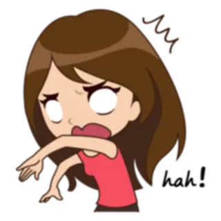 😱 dibujo animado, impactada, chica, avergonzada, sorpresa, emoción telegram sticker
