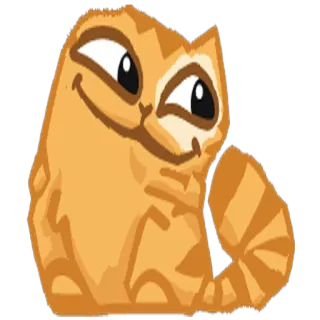 😏 cat, animal, cartoon, funny, orange, cute telegram sticker
