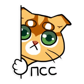 👂 ПСС gato, lindo, pegatina, ruso, animal whatsapp sticker
