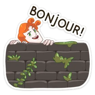 🤗 BONJOUR! bonjour, saudação, francês, parede telegram sticker
