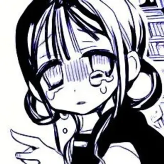 🫐 anime, manga, piangere, triste, lacrima, personaggio, illustrazione, disegno telegram sticker