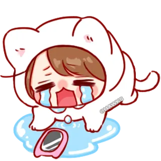 💞 anime, crying, sad, tears, kawaii telegram sticker