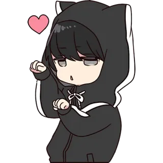 😍 Anime, Orejas de gato, Lindo, Corazón, Chibi, Sticker whatsapp sticker