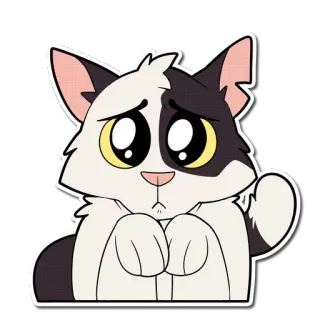 ☹ gato, triste, desenho animado, adesivo, fofo, animal telegram sticker