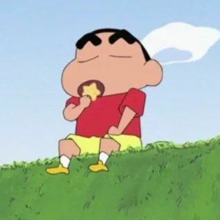 ☄ Shin-chan Crayon Shin-chan Animé, Dessin animé, Nourriture, Enfant, Goûter whatsapp sticker