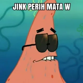 😠 Patrick Star Spongebob Squarepants JINK PERIH MATA W 派大星, 海绵宝宝, 卡通, 太阳镜 whatsapp sticker