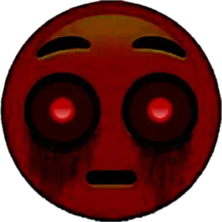 ▪️ Emoji, Vermelho, Assustador, Sinistro, Rosto telegram sticker