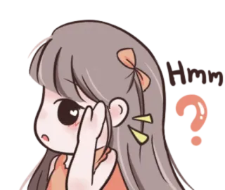😕 質問, 混乱, 女の子, 可愛い, アニメ, ステッカー telegram sticker