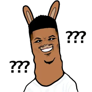 ❓ ??? вопрос, в замешательстве, мем, кролик, уши whatsapp sticker