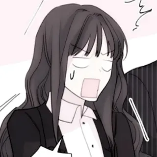 🍢 kobieta, anime, manga, wykrzyknik, zszokowany, zaniepokojony, wyraz, twarz telegram sticker