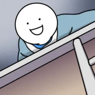 🌝 cartoon, character, stick figure, climbing, ladder whatsapp sticker