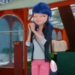 🥳 Marinette Dupain-Cheng Miraculous: Tales of Ladybug & Cat Noir Marinette, Ladybug, Miraculous Ladybug, animated, cartoon, cute, girl, smiling whatsapp sticker