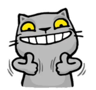 👍 Katze, Daumen hoch, Tier, Sticker, Cartoon, Positiv telegram sticker