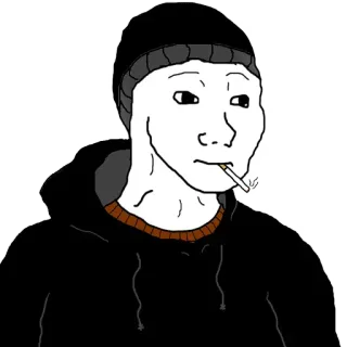 🚬 cigarette, beanie, smoking, wojak telegram sticker