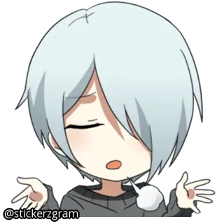 🤷‍♂ @stickerzgram стикер, аниме, мультфильм, милый, мем, вопрос, равнодушный telegram sticker