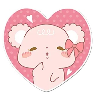 😙 desenho animado, urso, coração, rosa, fofo, laço, amor, adesivo telegram sticker