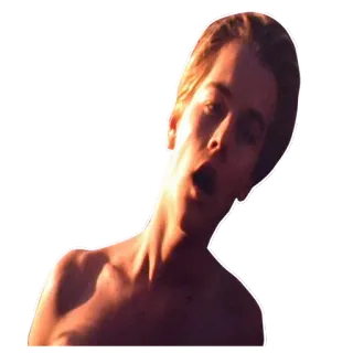 😊 persona, sin camisa, expresión, impactado whatsapp sticker