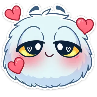 🥰 可爱, 爱心, 毛茸茸, 爱, 卡哇伊 telegram sticker