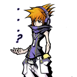 ❓ Neku Sakuraba The World Ends with You anime, video game, character, Neku, Sakuraba, The World Ends with You telegram sticker