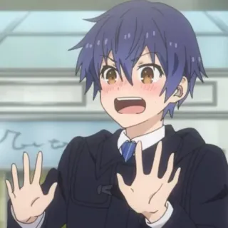 😳 anime, boy, surprised, date a live, shy telegram sticker