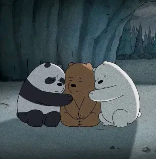 🙁 ours, dessin animé, amitié, câlin, réconfort telegram sticker