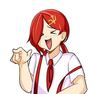 😂 Anime, Fille, Communisme, Faucille et marteau, Rouge whatsapp sticker