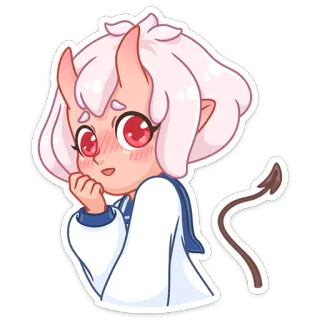 Школьница Они-тян @TgSticker whatsapp stickers