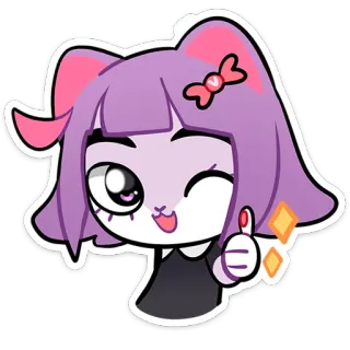 👍 การ์ตูน, ตัวละคร, สาวหูแมว, สติกเกอร์, น่ารัก, อนิเมะ whatsapp sticker