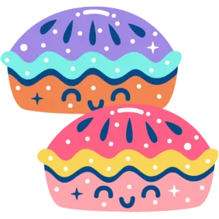 😌 tarte, dessert, mignon, nourriture, sucreries, kawaii, autocollant telegram sticker