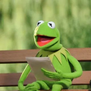 😄 Kermit kermit the frog, frog, muppet, puppet, meme telegram sticker