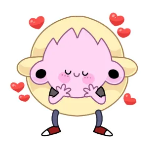 ☺️ cute, hearts, cartoon, character, kawaii, pink, illustration telegram sticker