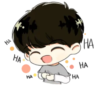 😂 贴纸, 卡通, 可爱, Q版, 男孩, 微笑 telegram sticker