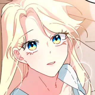 🪞 anime, manga, cartoon, woman, blonde, portrait telegram sticker