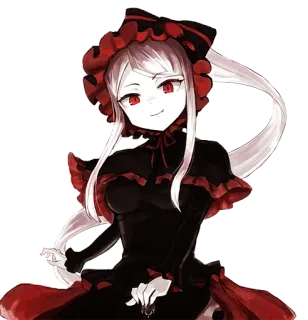 😏 Anime, Mulher, Vermelho, Preto, Gótico, Vestido, Laço telegram sticker
