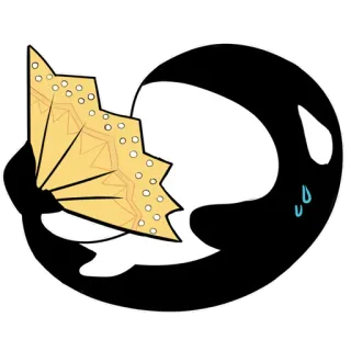 ☀️ кит, фанат, плачущий, грустный, стикер, мультфильм telegram sticker