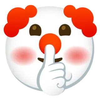 🤫 clown, silence, shush, emoji, quiet, expression telegram sticker