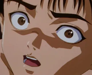 😳 anime, shock, fear, close-up, expression telegram sticker