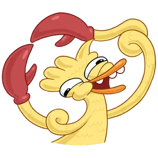 😄 утка, мультфильм, краб, смешной, глупый, животное, персонаж telegram sticker