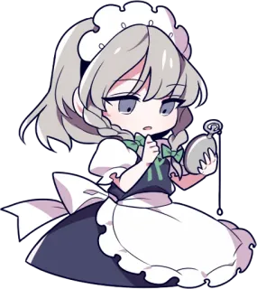 🕐 anime, maid, chibi, cute, girl, cartoon telegram sticker
