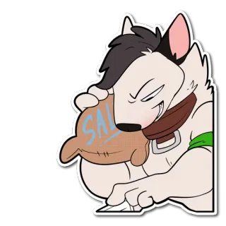 😈 SALT anthropomorphic, dog, animal, cartoon, salt, sack telegram sticker
