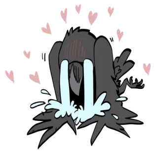 💧 weinen, traurig, herzen, cartoon, emotionen telegram sticker