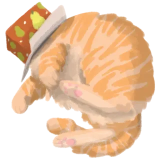 😞 gatto, animale, animale domestico, carino, arancione, divertente telegram sticker