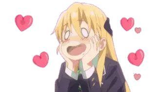 😍 Anime, Mono, Corazones, Amor, Dibujos animados telegram sticker