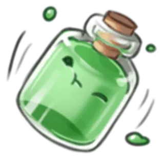 😑 зелье, зеленый, бутылка, жидкость, магия, мультфильм, милый telegram sticker