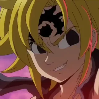 🥟 Meliodas Seven Deadly Sins アニメ, 悪魔, メリオダス, 七つの大罪, ファンタジー, マンガ whatsapp sticker